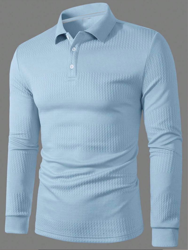 Men's Slim Fit Solid & Stripe Polo Shirt - Breathable Performance Blend Business Casual Top_voghion.com
