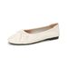 Square Head Shallow Mouth Ballet Flats Women's Bow French Single Shoes Soft-soled Grandma Shoes_voghion.com