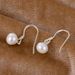 925 Sterling Silver 8mm Freshwater Cultured Pearl Drop Dangle Hook Earrings PE2_voghion.com