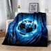 Nuova coperta leggera in flanella con stampa di calcio blu, adatta per divano letto e ufficio_voghion.com