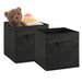 2 Sets Storage Bin Non-Woven Fabric Cube Organizer with Handle Foldable Cube Basket For Shelves Closet Living Room Bedroom Black_voghion.com