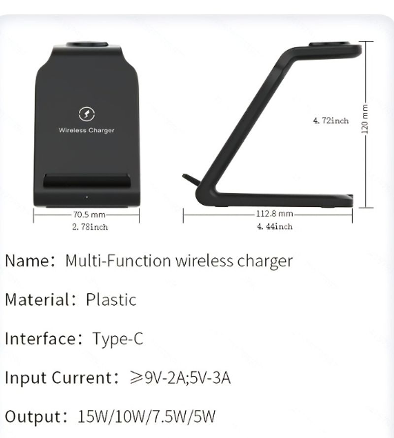 TIMESS-opladerstation til IPhone flere enheder, 3 i 1 hurtig trådløs opladerstativ Dock stander til IPhone 15 14 13 12 11 Pro X XS 8 Plus, til IWat_voghion.com