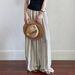 Women's Clothing Waist Cotton And Linen Wide Leg Pants Thin High Waist Holiday Style Drape Slim Straight Casual Nine Point Pants_voghion.com
