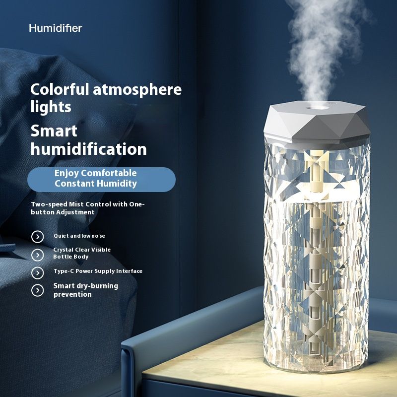 Humidificateur portable USB et voiture – Grand réservoir de 1 000 ml, brume fraîche pour la maison et les voyages, silencieux 70 dB, plastique ABS (blanc)_voghion.com