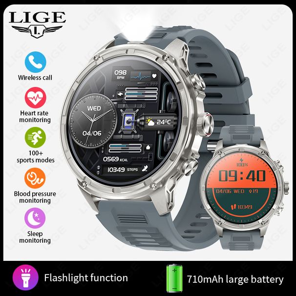 V99 Smart Watch z funkcją pomiaru tętna, Bluetooth, informacjami o połączeniach, latarką i bransoletą do uprawiania sportów na świeżym powietrzu_voghion.com