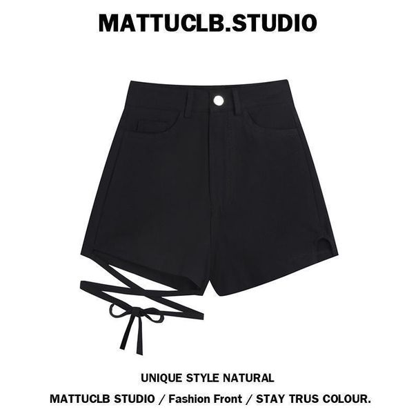 Niche Lace-Up Frayed Design Flared Jeans Women, Sweet And Spicy Style, Straight High Street Pants For Plus Size Women_voghion.com