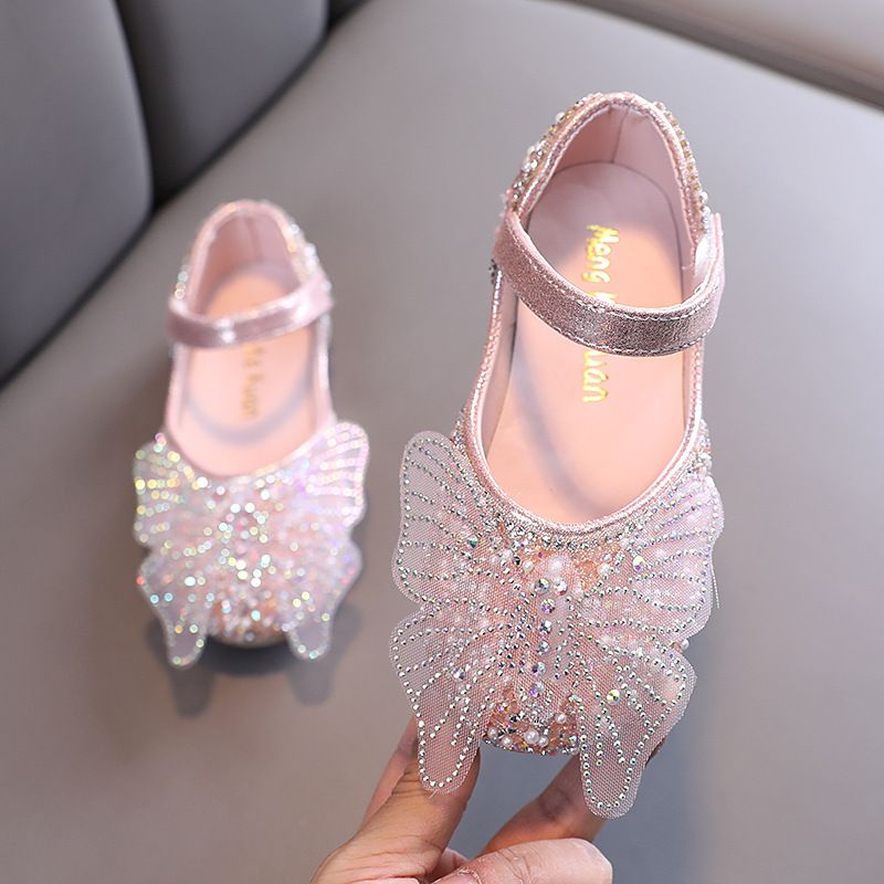 Moda Küçük Büyük Yay Kare Ağız Dans Performans Ayakkabıları Tek Ayakkabı Küçük Deri Ayakkabı_voghion.com