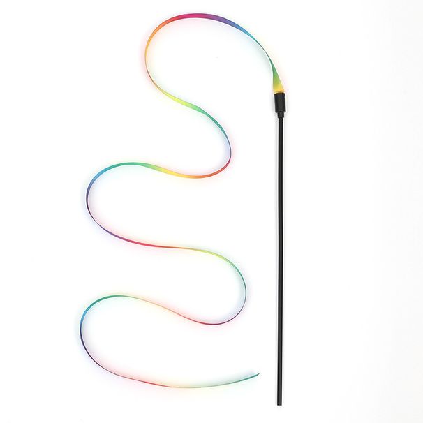 Kjæledyrprodukter, internettberømte leker, lang stangteaserpinne, dobbeltsidig regnbuebånd, katteinteraksjon, selv_voghion.com