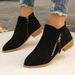 Schuhe New Style Chunky Plus Size Damen Wildleder Martin Low Heel Side Zipper Ankle Boots Damen_voghion.com