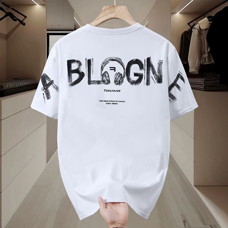 Herrenbekleidung Plus Size Sommer Bedrucktes Kurzarm-T-Shirt Lose Plus Fat Tops_voghion.com