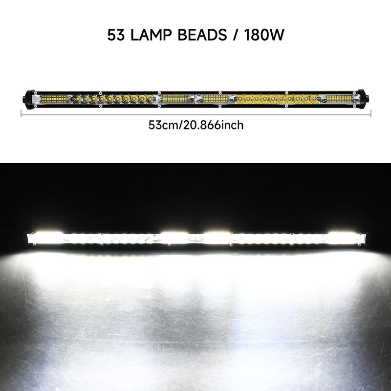 car LED long spotlight truck center net light modification super bright strong light off road vehicle roof light white light_voghion.com