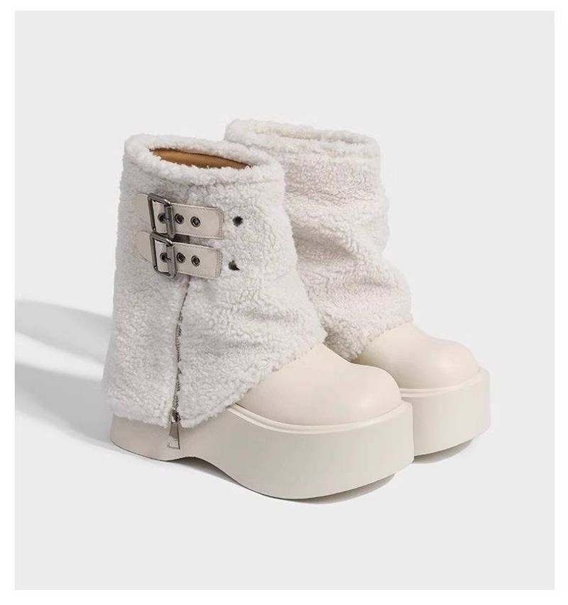 Thick soles and fluffy boots for Women 2024 Winter Blast small knee-high boots Spice Pants boots_voghion.com