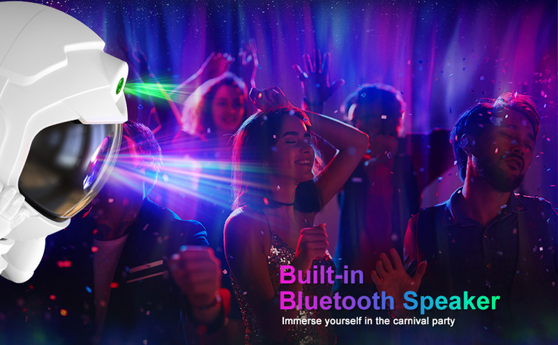 Astronaut Galaxy Projector - Dual Function- Projector And Night Light, USB Powered, Remote Control & Timer, Bluetooth Speaker - With White Noise_voghion.com