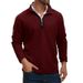 2025 Autumn Winter Men's New Waffle Zipper Long Sleeve Polo Shirt T-Shirt P_voghion.com