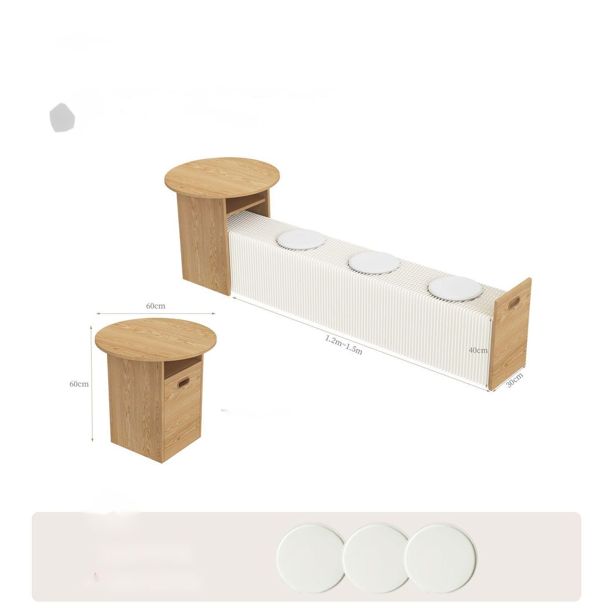 Tavolino pieghevole per piccoli appartamenti, panca lunga in stile nuovo per soggiorno, tavolo e sedia multifunzionali semplici e integrati_voghion.com