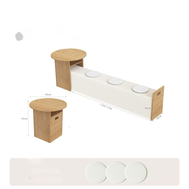 Tavolino pieghevole per piccoli appartamenti, panca lunga in stile nuovo per soggiorno, tavolo e sedia multifunzionali semplici e integrati_voghion.com