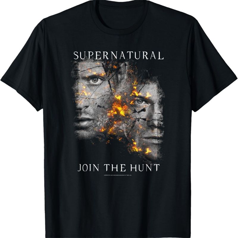 Supernatural Sam & Dean Winchester Join The Hunt Portrait T-Shirt._voghion.com