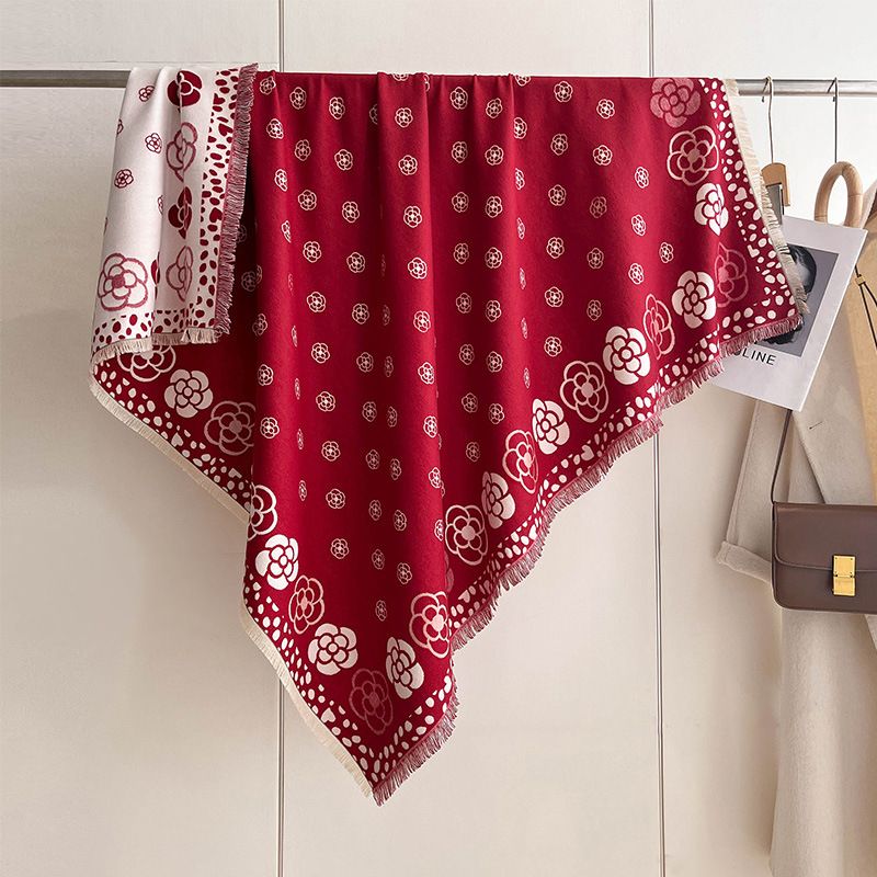 Jesienny i zimowy nowy temperament kamelii wysokiej jakości duży kwadratowy dwustronny szalik z grubego kaszmiru z_voghion.com