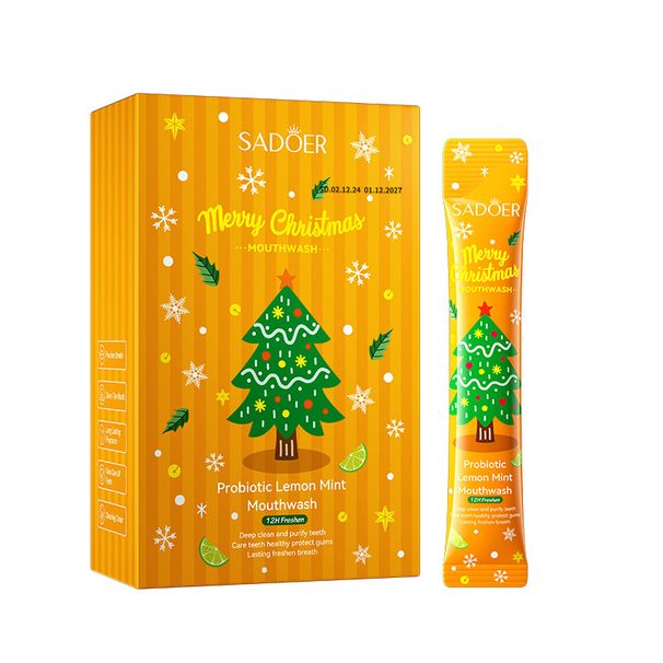 Volles englisches Weihnachts-Probiotikum-Mundwasser SADOER Grüne Zitrone-Minze-Mundreinigung_voghion.com