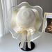 Beach Hat Sunscreen Gauze Hat Women's Summer Straw Hat Bow Big Brim Sun Hat Seaside Sun Hat_voghion.com