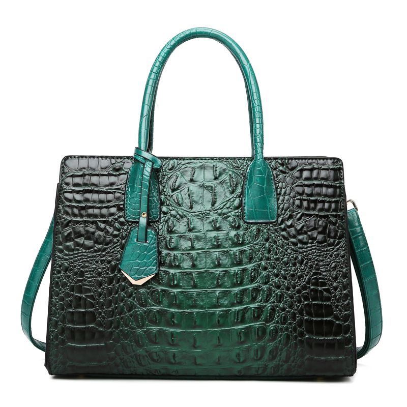 Modello coccodrillo grande capacità per le donne, nuova borsa a tracolla alla moda e alla moda in rilievo per le donne, borsa a mano_voghion.com