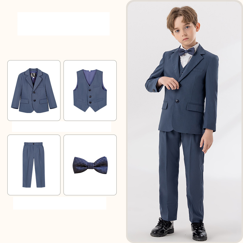 Costume pentru mame și copii, toamnă și iarnă, stil coreean, costume de performanță pentru copii mici și mijlocii, băieți, gazdă de evenimente, rochie de fetiță cu flori_voghion.com