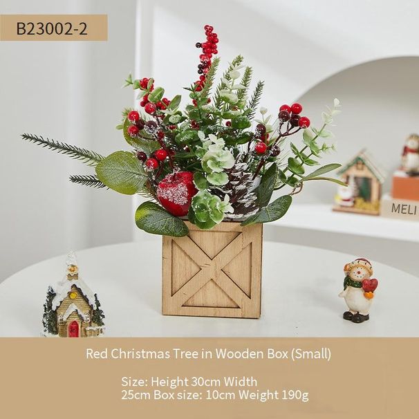 Mini albero di Natale rosso con luci – Decorazione natalizia da tavolo in legno per casa, ufficio e decorazioni festive (diverse dimensioni e opzioni di illuminazione)_voghion.com