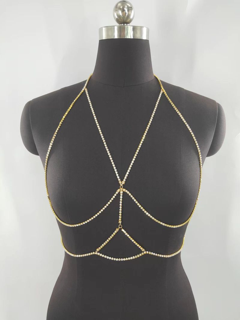 MW3032 Europäesch an amerikanesch Weste Moud Perséinlechkeet Strass ageleet Diamant Kette Kombinatioun hänkende Hals Top Weste Kierper Kette_voghion.com