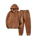 "Men's Hooded Sweatshirt & Jogger Set – Solid Color Casual Two-Piece For Autumn & Winter – Black/Grey/Army Green/Camel"_voghion.com