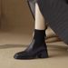 ShoeVault - Stivali corti in maglia spessa da donna, autunno inverno 2025, nuovi stivali Martin elasticizzati, versatili, in stile britannico, con tacco alto e sottili_voghion.com