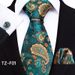 Yongfengzhi 2025 Paisley Waist Flower Men's Tie Pocket Square Cuff Three-Piece Set_voghion.com