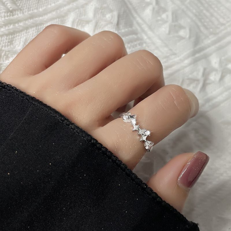 Anillo de estrella de Color Stamp VENUS Sier para mujer, joyería de circón, regalo para niñas, ajustable, venta al por mayor_voghion.com
