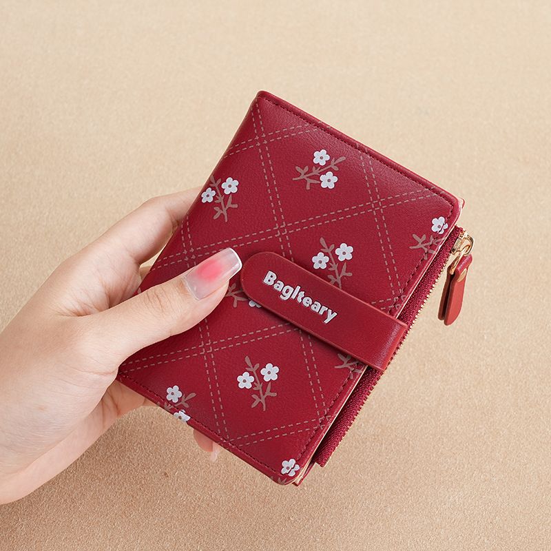 Wallet women's short multi-card slot fashionable small wallet women's high-end pu coin purse_voghion.com
