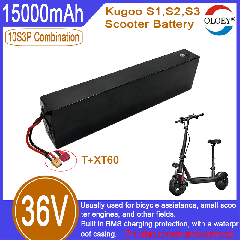 36V Scooter Batterie Ersatz, 10S3P Kombinatioun, 15000mAh, agebaute BMS Ladeschutz, explosionsbeständeg, waasserdicht Funktioun_voghion.com
