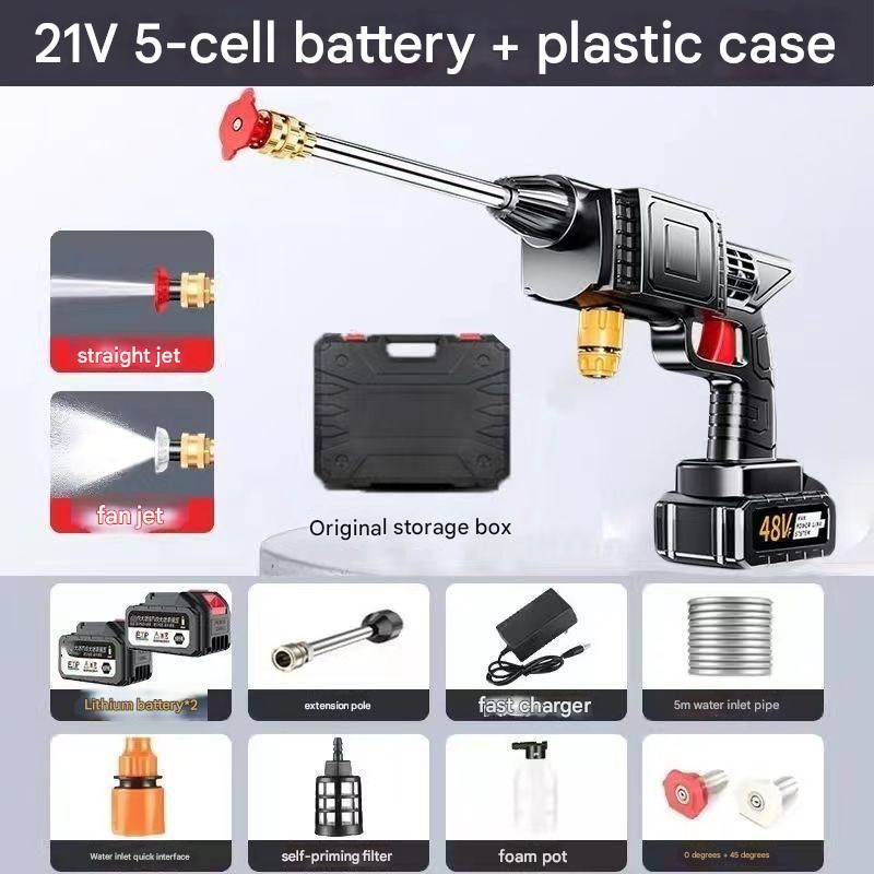Pistolet à eau pour lavage de voiture, pistolet à eau spécial haute pression, batterie au lithium portable, pistolet à eau électrique domestique, pistolet à aspiration d'eau automatique_voghion.com