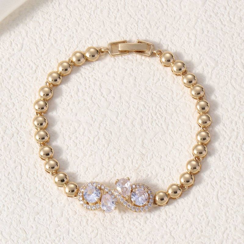 Fashionable Micro-set Bracelet, Copper-based Diamond-set, Geometric Circle Design, Light Trend, Suitable For Date Gifts And Check-in_voghion.com