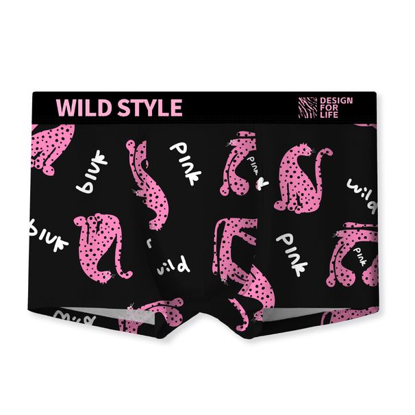 Men's Pink Leopard Print Boxer Briefs - Breathable Polyester & Viscose Blend, Moisture-Wicking, Anti-Bacterial, Comfort Fit For Everyday Wear_voghion.com