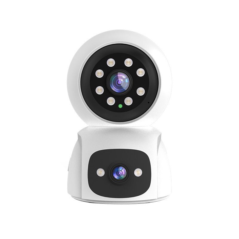 360° Rotating WiFi Security Camera With Dual Lens, Night Vision, Two-Way Audio, Remote Monitoring For Home Indoor Use_voghion.com