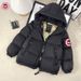 Kids' Black & Gold China Map Puffer Jacket - Faux Fur Trim Hooded Parka, Winter Coat With Glow-in-Dark Details_voghion.com