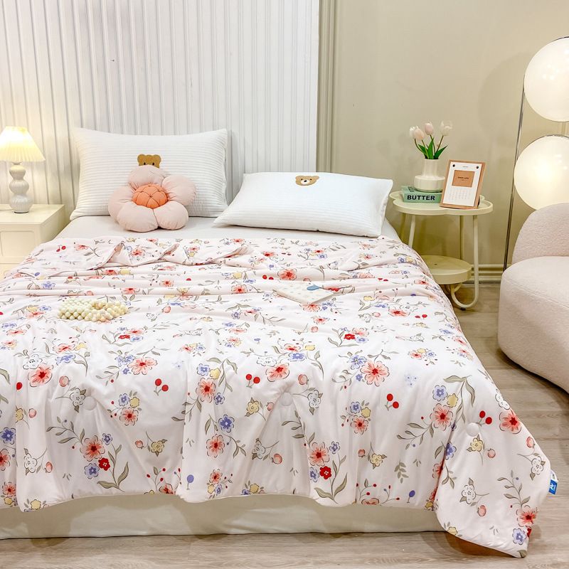 Ice Cream Cooling Summer Blanket - Ultra Soft & Lightweight Machine Washable Air Conditioning Duvet With Ice Silk Fabric_voghion.com