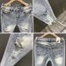 Thin Distressed Elastic 2025 Summer Slim Fit Ruffled And Handsome Cropped Jeans, Men's Fur Edge Trendy Small Leg Casual_voghion.com