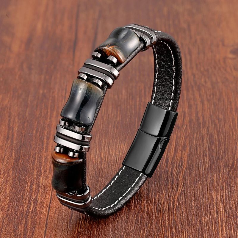 Echtes natürliches Tigerauge-Steinarmband für Männer und Frauen, Schmuck, Edelstahl, handgefertigt, Weihnachtsgeschenke_voghion.com