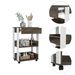 White And Dark Walnut 1-Drawer 2-Shelf Kitchen Cart With Caster_voghion.com