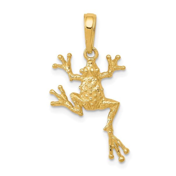 14k Solid Polished Open-Backed Frog Pendant_voghion.com