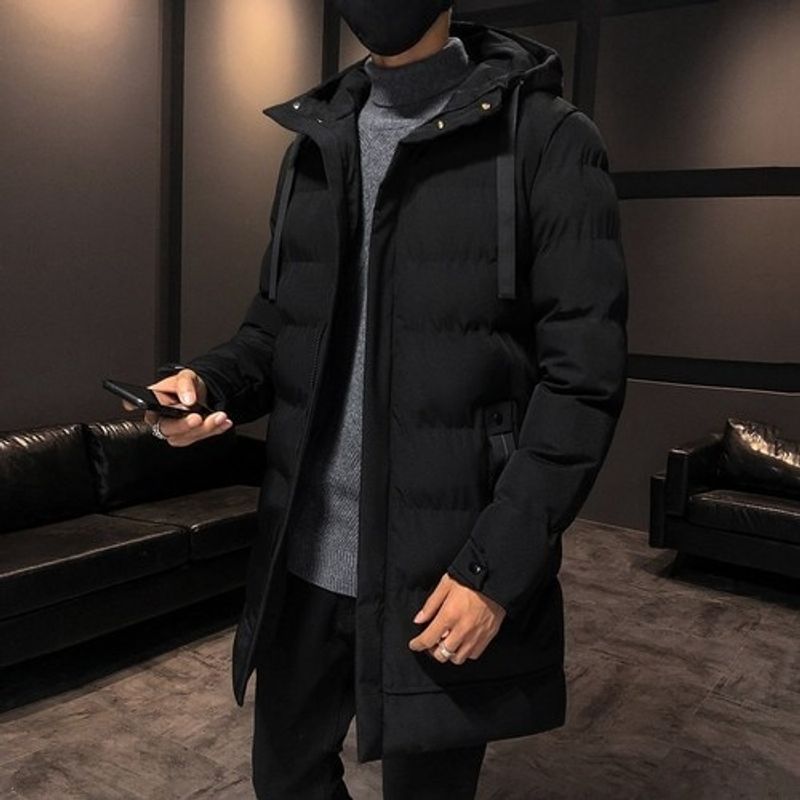 Winter Coat Men Parkas Warm Coats Mid-length Hooded Casual Cotton Jacket Clothing Black Jackets Jaqueta Inverno_voghion.com