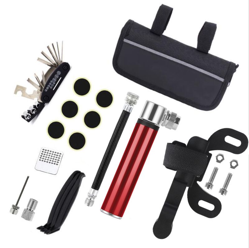 Fahrrad reparatur werkzeug set tool kit aluminium legierung mini pumpe reifen patch reifen reparatur werkzeug reifen hebel_voghion.com