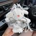 Neu Perlen Schleife Silber Leder Rock Plüsch Hängeohren Kaninchen Cartoon Anhänger Niedlichen Häschen Puppe Tasche Charme_voghion.com