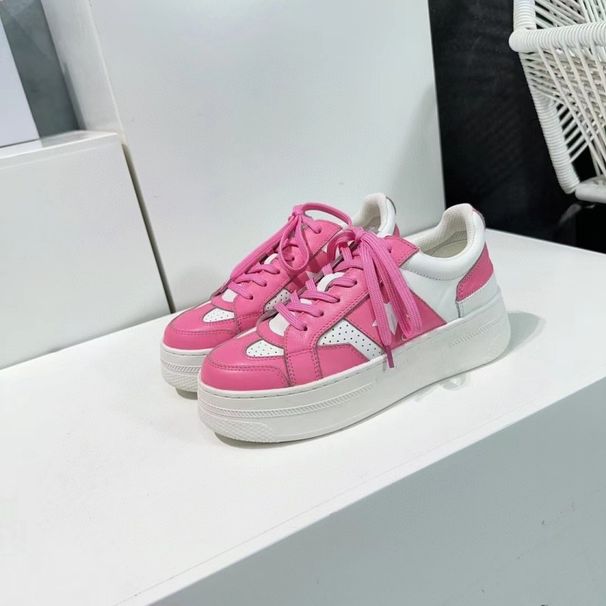 Guangzhou Hohe Qualität 2024 Frühjahr/Sommer Neue Stil Lace Up Dicken Boden Stern Farbe Blockiert Wenig Weiß Für frauen_voghion.com