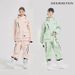 Solid Color Ski Suit New Hooded Casual Loose Set Snowboard Couple Style Windproof_voghion.com