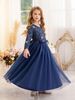 Weihnachtspartykleid für Kinder, eleganter Prinzessinnen-Stil, geeignet als Geburtstags-/Eventgeschenk, Party, Hochzeit, Blumenmädchen_voghion.com